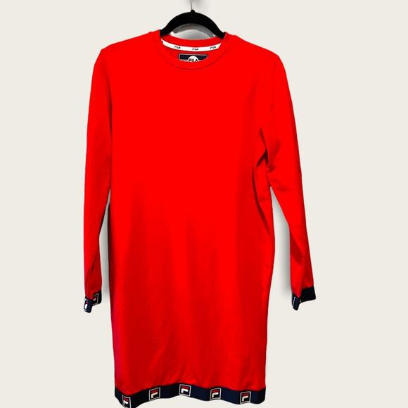 Fila Sweatshirt Dress Crew Neck Red size S - Picture 10 of 10